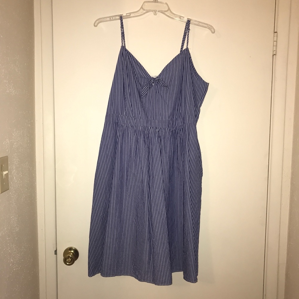 City Chic Blue and White Striped Dress, size L/20